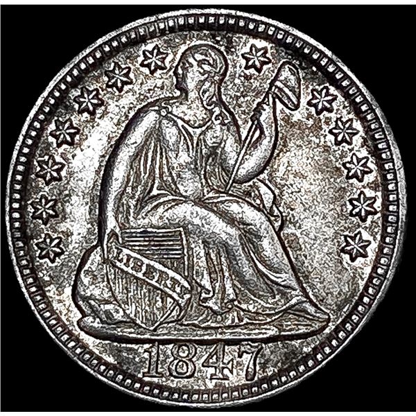 1847 Seated Liberty Half Dime CLOSELY UNCIRCULATED