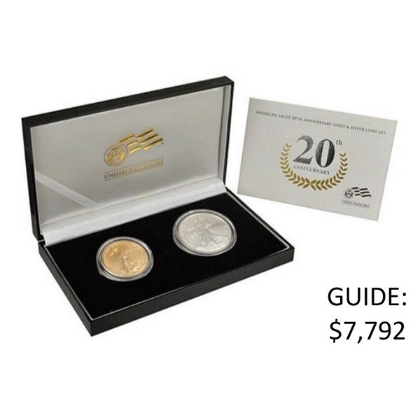 2006-W 20th Anniversary American Eagle Gold & Silver 2 Coin Set