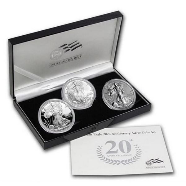 2006-W 20th Ann ASE 3 Coin Silver Set GEM OGP