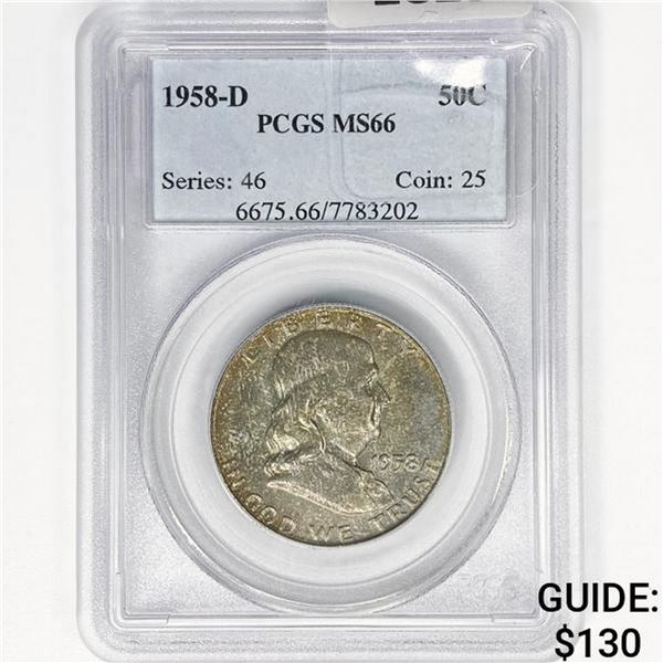 1958-D Franklin Half Dollar PCGS MS66