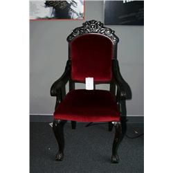 wooden high-back chair