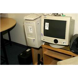 PC, monitor and speakers