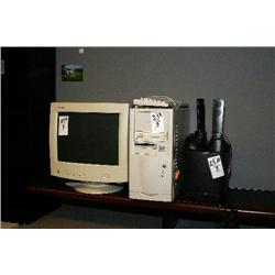 PC, monitor and speakers