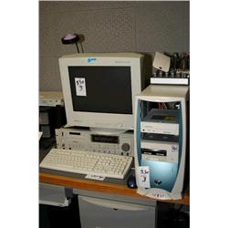 PC, monitor and speakers