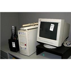 PC, monitor and speakers