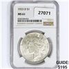 Image 1 : 1923-D Silver Peace Dollar NGC MS61