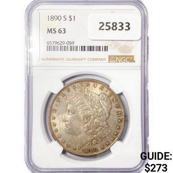 1890-S Morgan Silver Dollar NGC MS63