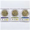 Image 2 : 1974 Set (3) Eisenhower Silver Dollars PCGS MS65