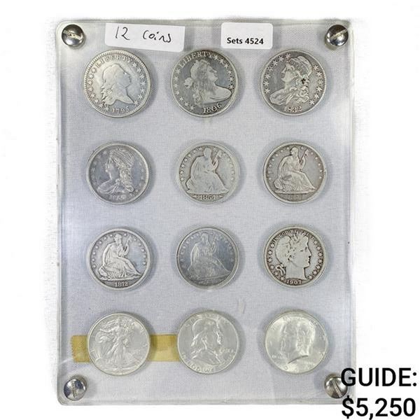 1795-1964 US Misc Half Dollar Set (12 Coins)