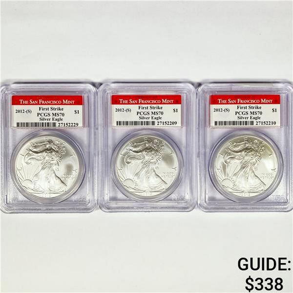 2012-(S) Set (3) ASE PCGS MS70 1st Strike