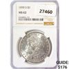 Image 1 : 1890-S Morgan Silver Dollar NGC MS62