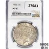 Image 1 : 1922-S Silver Peace Dollar NGC MS62
