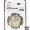 Image 1 : 1887 Morgan Silver Dollar NGC MS61