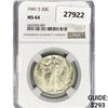 Image 1 : 1941-S Walking Liberty Half Dollar NGC MS64