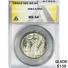 Image 1 : 1944-D Walking Liberty Half Dollar ANACS MS64