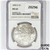 Image 1 : 1890-S Morgan Silver Dollar NGC MS62