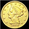 Image 1 : 1869-S $2.50 Gold Quarter Eagle ABOUT UNCIRCULATED