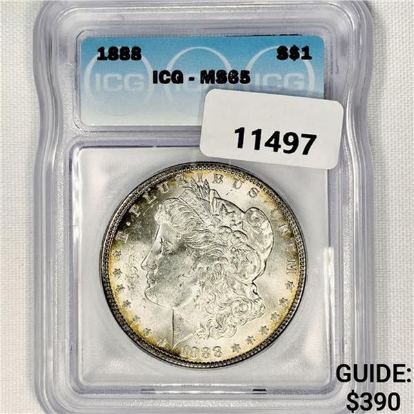 1888 Morgan Silver Dollar ICG MS65