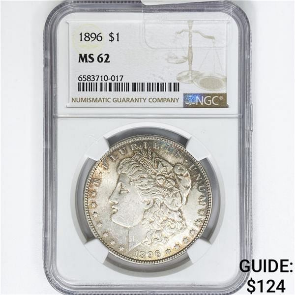 1896 Morgan Silver Dollar NGC MS62