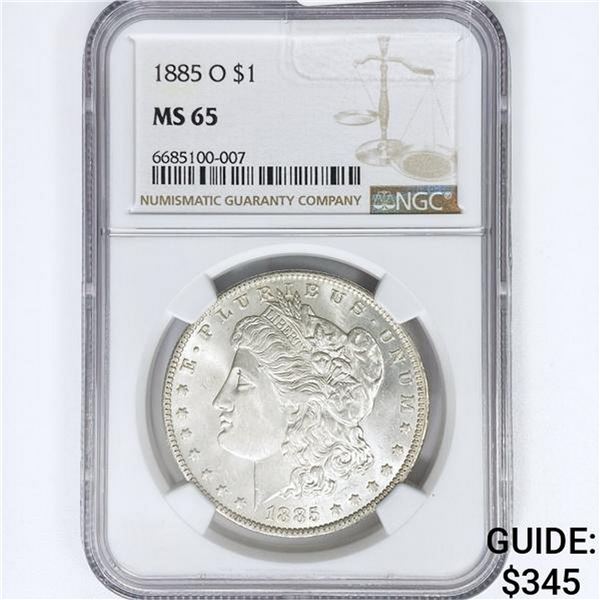 1885-O Morgan Silver Dollar NGC MS65