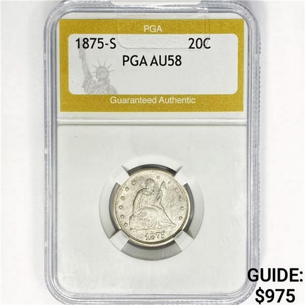 1875-S Twenty Cent Piece PGA AU58