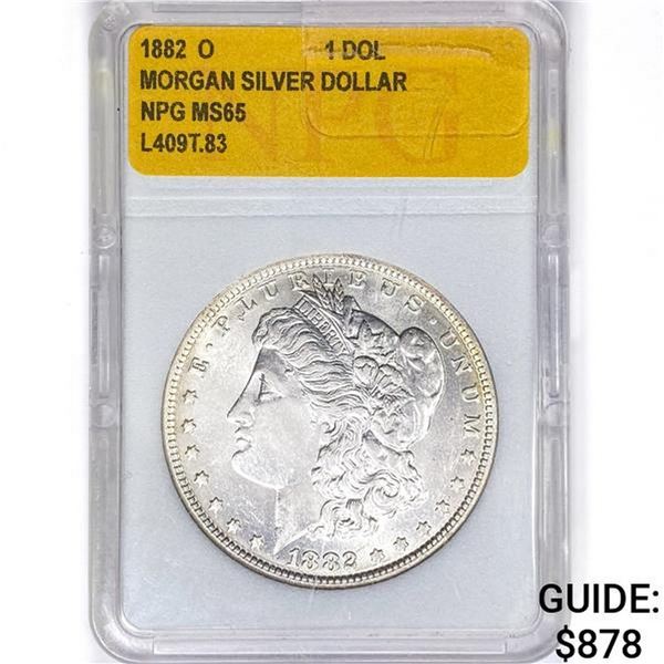 1882-O Morgan Silver Dollar NPG MS65