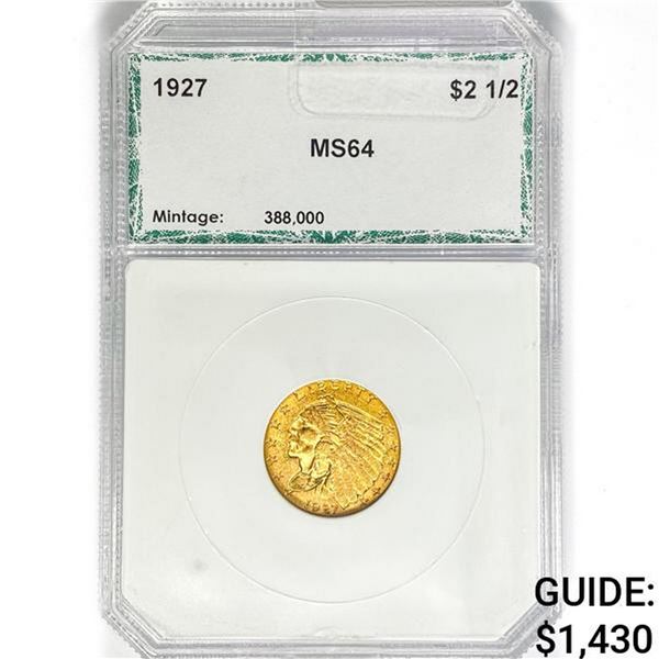 1927 $2.50 Gold Quarter Eagle PCI MS64