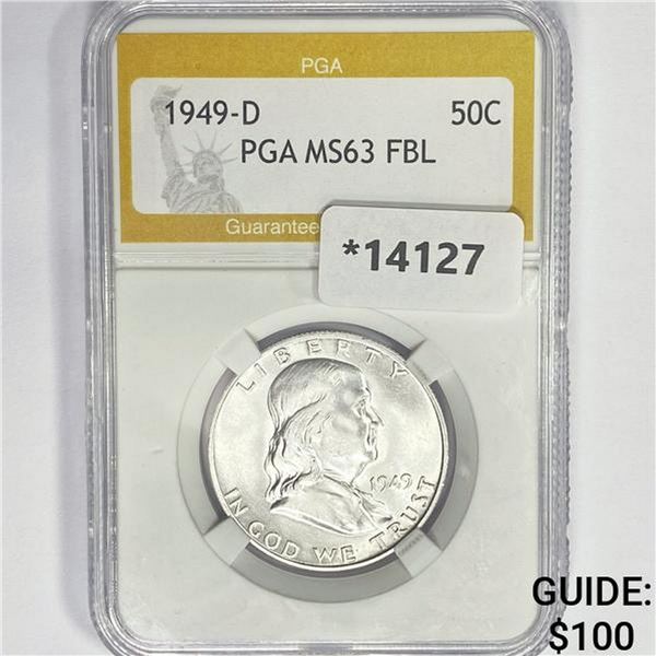 1949-D Franklin Half Dollar PGA MS63 FBL