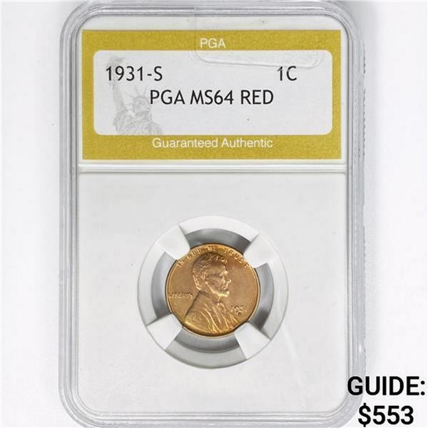 1931-S Wheat Cent PGA MS64 RED