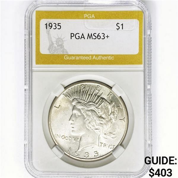 1935 Silver Peace Dollar PGA MS63+