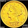 Image 1 : 1847-O $2.50 Gold Quarter Eagle CLOSELY UNCIRCULAT