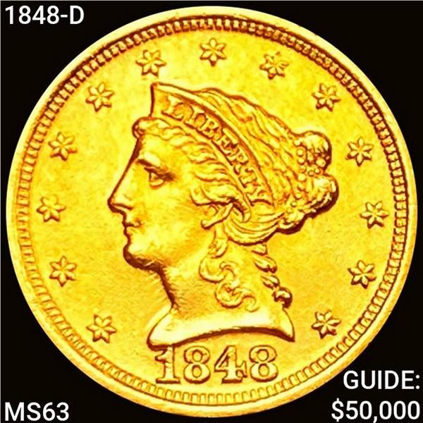 1848-D $2.50 Gold Quarter Eagle UNCIRCULATED