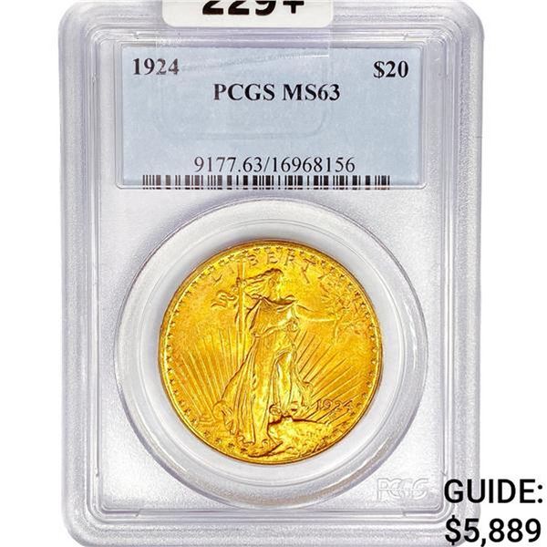 1924 $20 Gold Double Eagle PCGS MS63