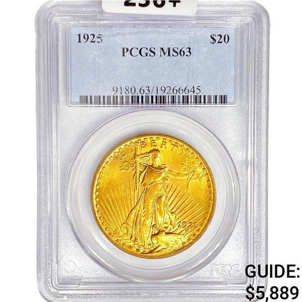 1925 $20 Gold Double Eagle PCGS MS63