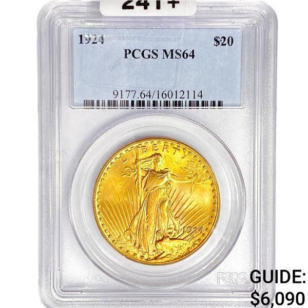 1924 $20 Gold Double Eagle PCGS MS64