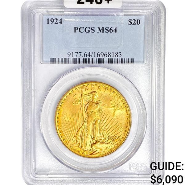 1924 $20 Gold Double Eagle PCGS MS64