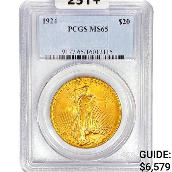 1924 $20 Gold Double Eagle PCGS MS65