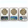 Image 2 : 1974 Set (3) Eisenhower Silver Dollars NGC MS65