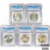 Image 1 : 1948-1954 Set (5) Franklin Half Dollar ICG MS