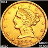 Image 1 : 1844 $5 Gold Half Eagle