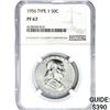 Image 1 : 1956 Franklin Half Dollar NGC PF67 Type 1