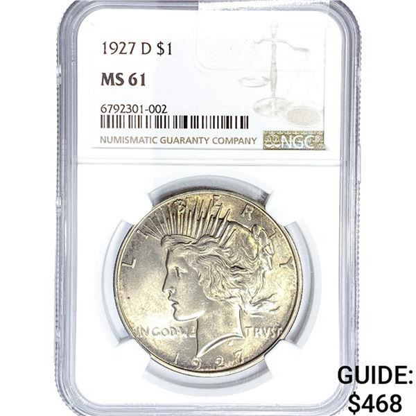 1927-D Silver Peace Dollar NGC MS61