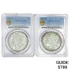 Image 1 : (2) Morgan Silver Dollars PCGS AU