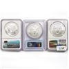 Image 2 : (3) American Silver Eagle NGC,PCGS MS69 2007-2011