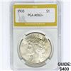 Image 1 : 1935 Silver Peace Dollar PGA MS63+