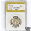 Image 1 : 1917-D Standing Liberty Quarter PGA MS62 Type 2