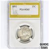 Image 1 : 1893 Isabella Silver Quarter PGA MS60