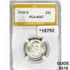 Image 1 : 1939-D Washington Silver Quarter PGA MS67