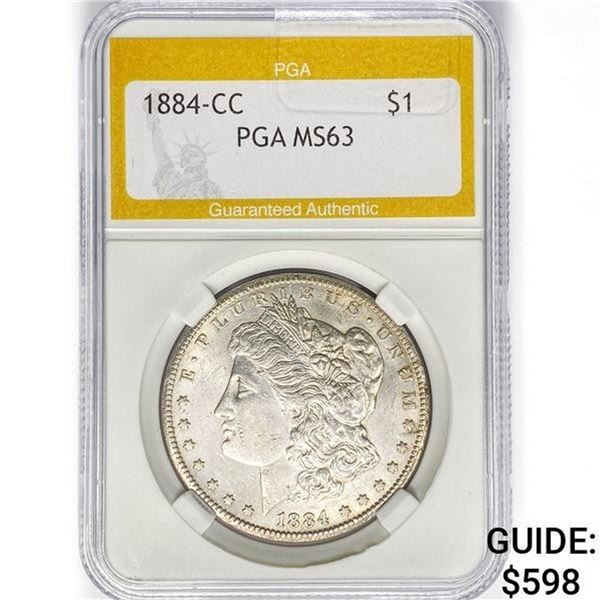 1884-CC Morgan Silver Dollar PGA MS63