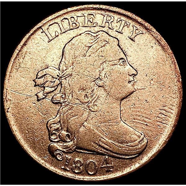 1804 Spike Chin Draped Bust Half Cent LIGHTLY CIRC